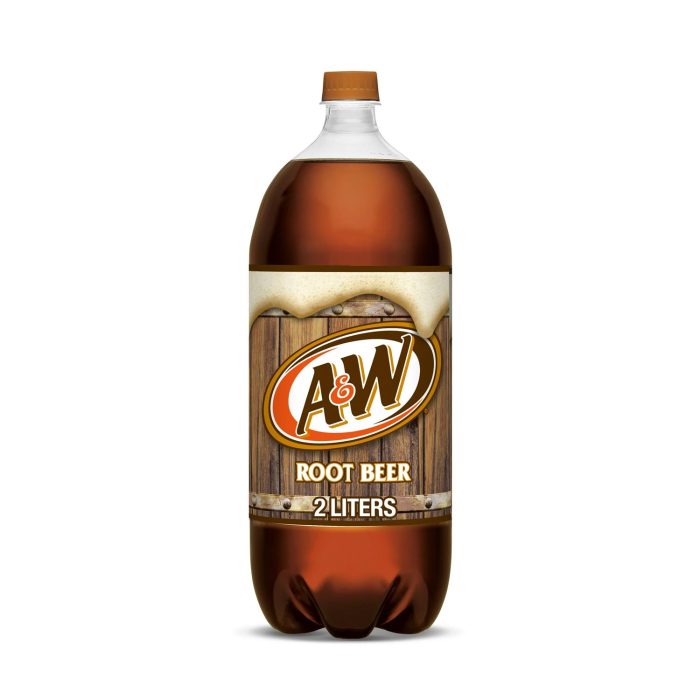 A&W Caffeine-Free, Low Sodium Root Beer Soda Pop, 2 Liter Bottles