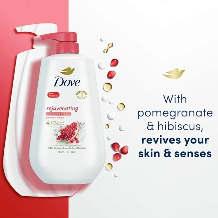 Dove Rejuvenating Liquid Body Wash with Pump Pomegranate & Hibiscus, 30.6 oz - Image 3